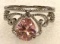 Pear Cut Pink Sapphire Crown Ring Size 8