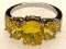 Oval Cut Five Stone Citrine Ring Size 8