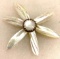 Vintage Delicate Flower Mother of Pearl Brooch- Unsigned