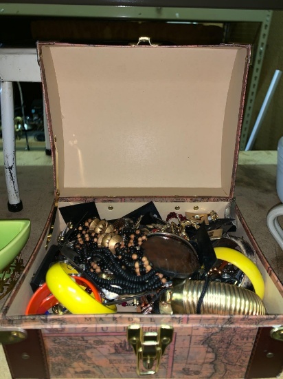 Treasure Box Filled with Vintage Jewelry