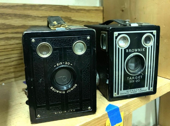 2 Kodak Brownie Box Cameras