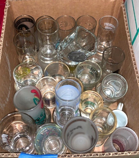 Collection of Old Whiskey Shot Glasses