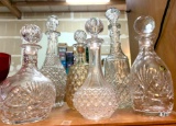 6 Crystal Decanters