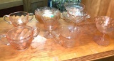 15 Pieces from Pink Depression Glass
