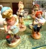 2 Chalk ware figurines and 2 Ceramic figurines