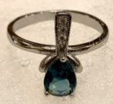 Pear Cut London Blue Topaz Blue Topaz Ring Size 7.5