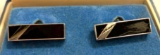 Vintage Swank Cufflinks Silver and Onyx in box