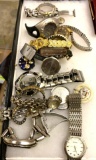 Lot of Watch Parts- Bands, Cases, Movements etc
