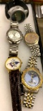 Lot of 5 Working Mens Watches- Need Batteries
