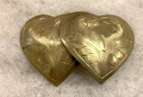 Vintage Silver Puffy Heart Brooch- Unsigned