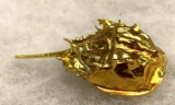 Gold Plated Horseshoe Crab Brooch
