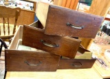 5 Vintage Wood Drawers