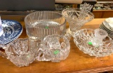 Crystal lot- Sugar Bowl, Creamer, Ash Tray, Bowl, Vases