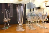 2 Glass Candle Holders, 9 Glasses and 2 Warming Stands