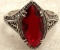 4 ct Sterling Silver Ruby Ring Size 6