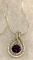 2 ct Sterling Silver Amethyst and White Topaz Pendant and chain