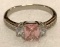 2 ct Pink Sapphire and Topaz Sterling Silver ring Size 8