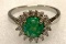 Green Fire Opal and white Sapphire ring size 9