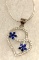 Blue Sapphire and White Topaz Sterling Silver Pendant and Chain