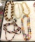 5 Vintage Necklaces- Amethyst Beads, Silk Beads etc