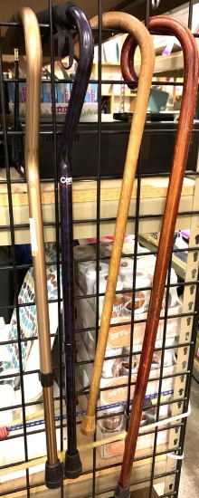 4 Canes- 2 wood and 2 Adjustable