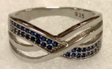 1 ct Sterling Silver Blue Sapphire ring size 7