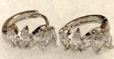 Marquise Cut White Sapphire Earrings