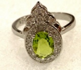 Oval Cut Peridot ring size 8