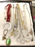 12 Vintage Costume Necklaces with Pendants