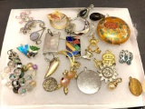 30+ Vintage Small Pendants- Charms and Glass Murano Beads