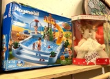New Holiday barbie and Playmobil 4858 Pool (Open but looks to be complete)