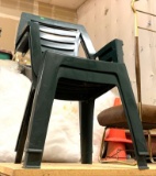 2 Green Patio Chairs