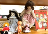 Lot of Vintage Dolls and 3 Books of Dingle Paper Dolls