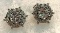 Round cut White Sapphire Hexagonal Stud Earrings