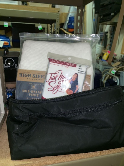 Toiletry Bags, Panty hose, Cold weather Pants