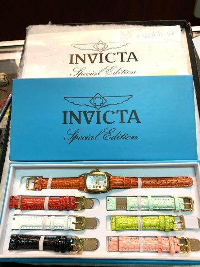 Invictia Women's Watch with 6 Extra Watch Bands