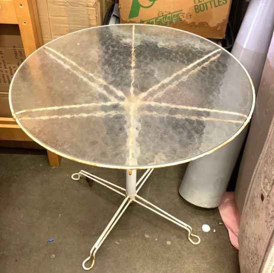 Small Metal and Glass Patio Table