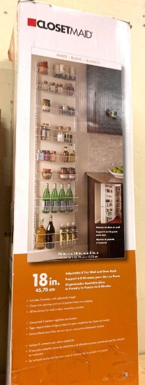 Closet Maid 18" Adjustable 8 Tier Wall or Door rack NIB