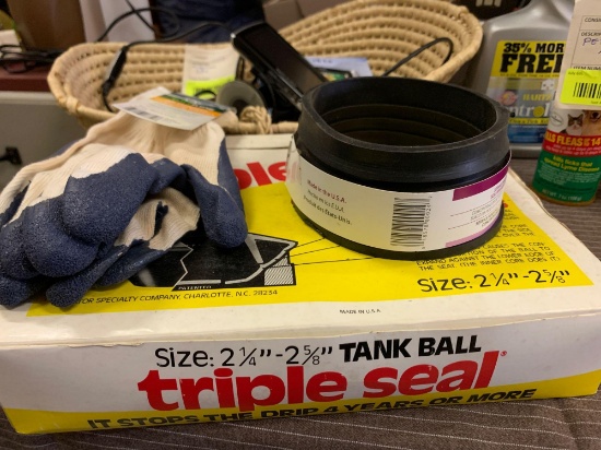 Case of Tank Ball For Toilet Tanks 4" x 4" Soil Pipe Hub New Pair of Gloves