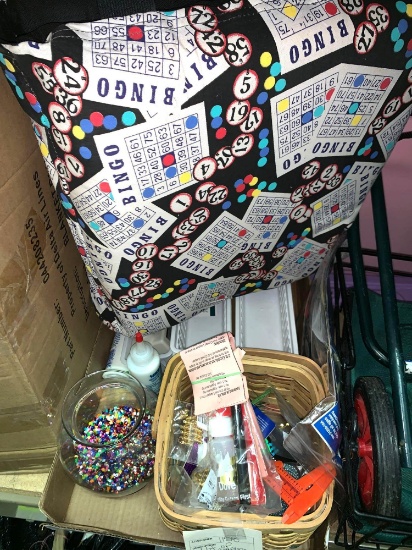 Lot of Crafting Supplies- Beads, Glue, Scrapbooking Stuff, Bingo Seat etc