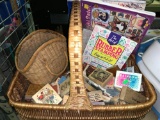 Large Basket full of Rubber Stamps and Books