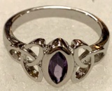 Marquise Cut Amethyst Ring Size 7.5