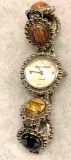 Ladies Watch Cabochon Stone Mother of Pearl