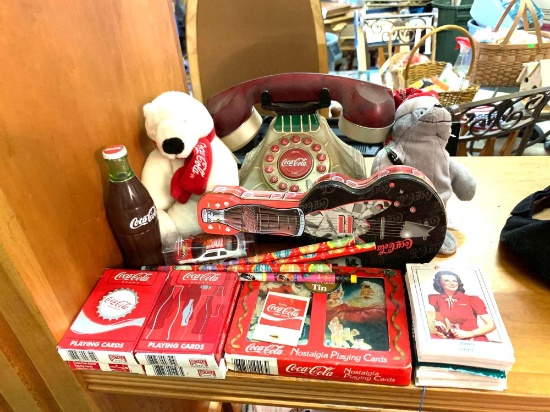 Coca Cola Lot- Phone, Tin, Cards etc