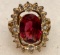 Garnet and White Sapphire ring size 7