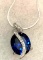 2 ct Sterling Silver Blue Sapphire Pendant and chain