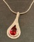 1ct Sterling Silver Ruby and White Topaz Pendant and chain