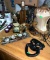 Decorative Lot- Candles, Lamp,Vinegar Bottles etc