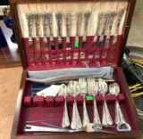 Silver Plated Flatware Set and Case