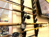 5 Vintage Fishing Poles and Reels